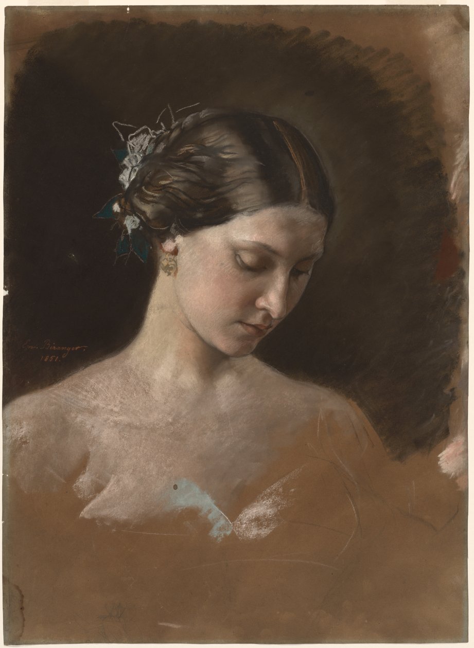 Portræt af en kvinde af Jean Baptiste Antoine Emile Béranger