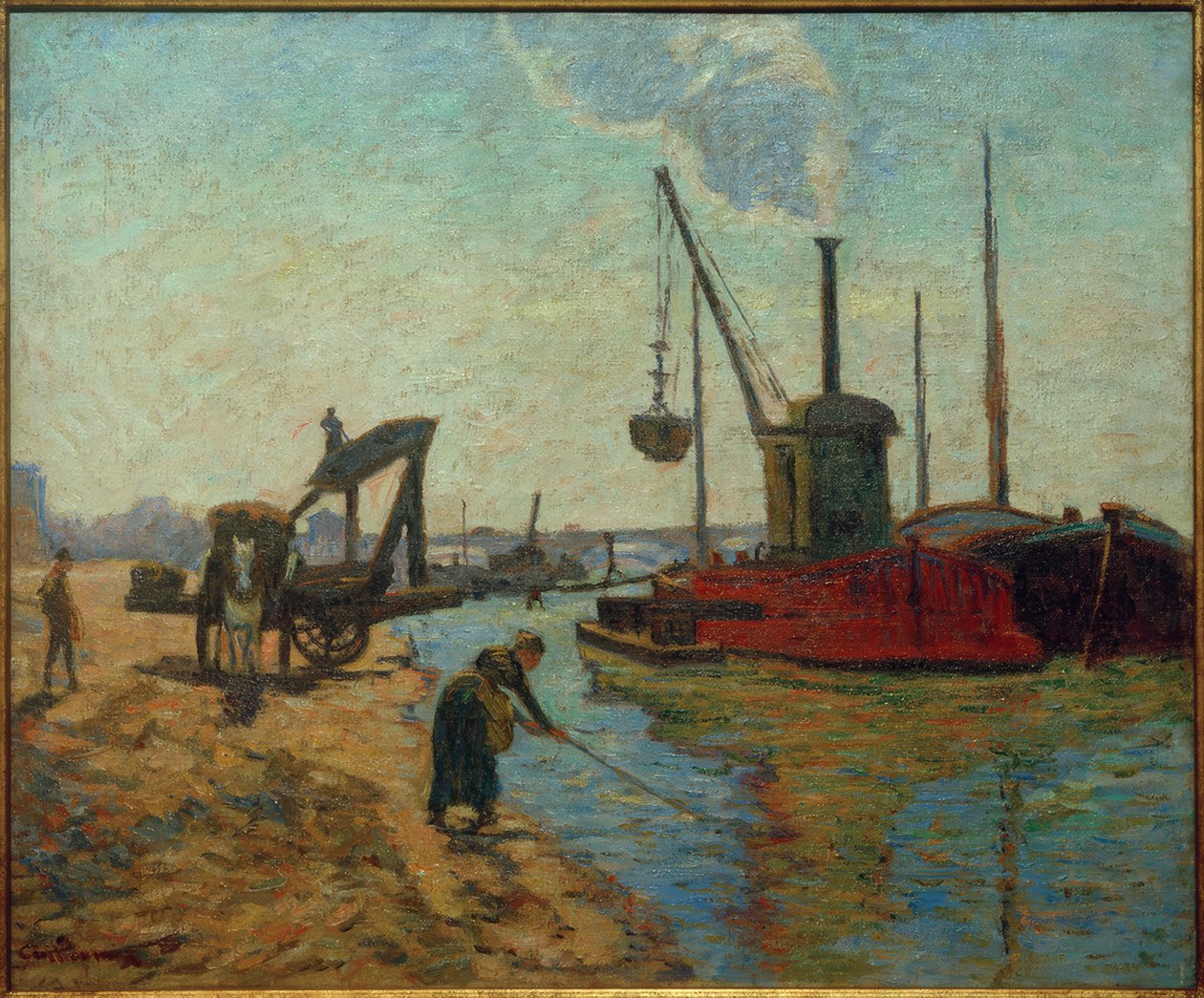 Arbejder på Pont National af Jean Baptiste Armand Guillaumin