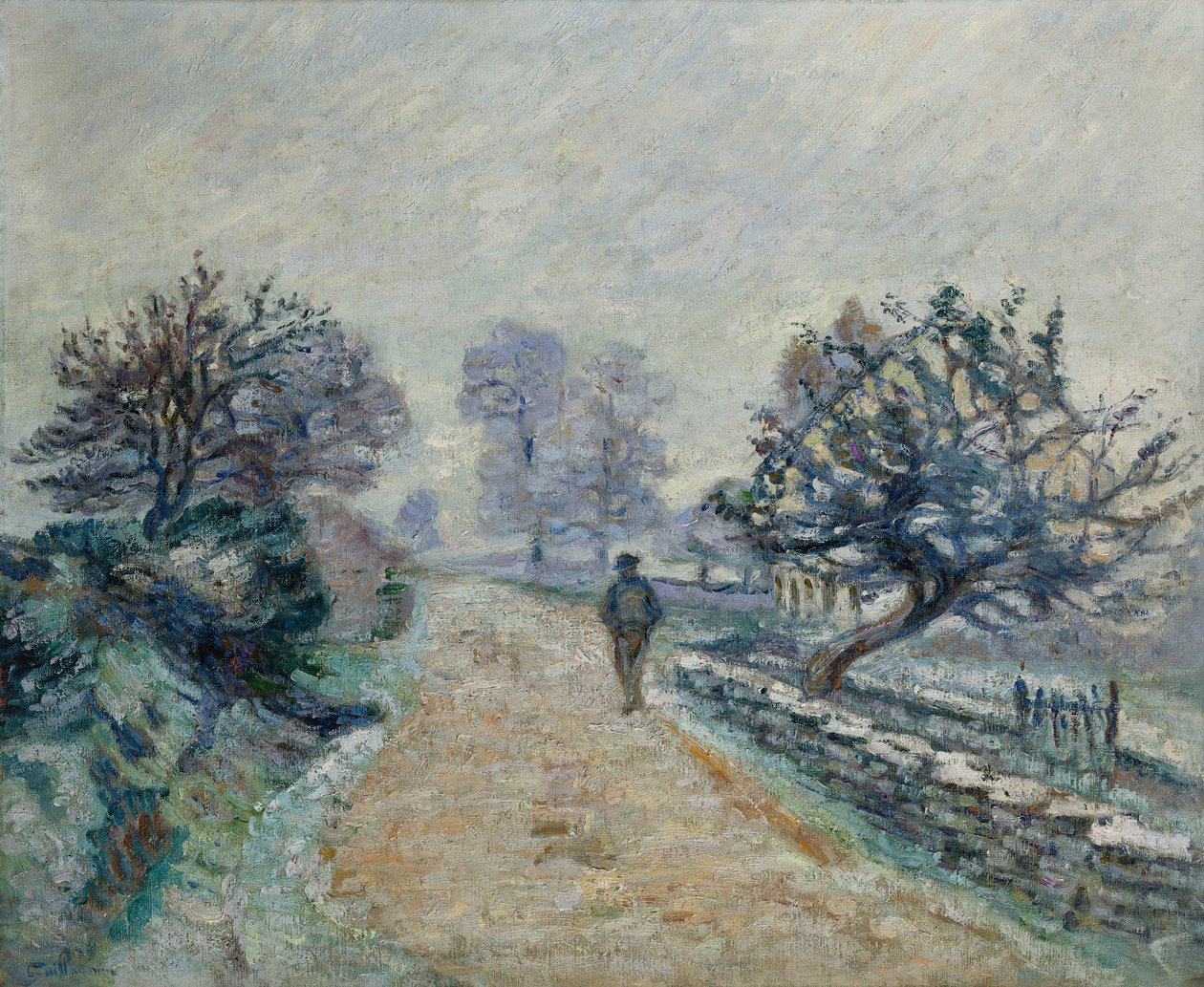 Crozard Road, Little Fog and Frost; Route de Crozard, Lille tåge og hvid gelé, 1910 af Jean Baptiste Armand Guillaumin