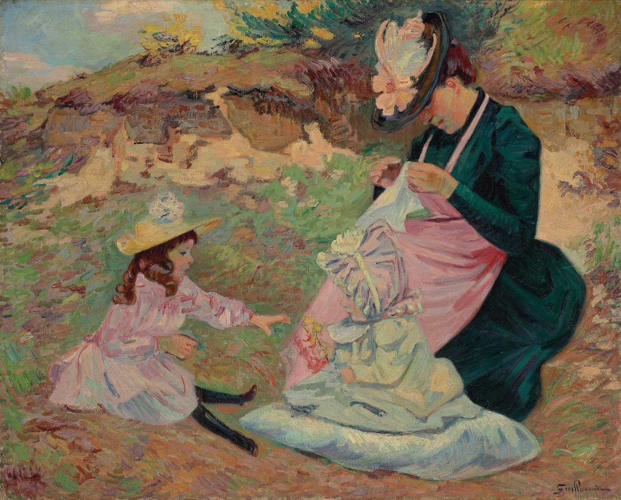 Madame Guillaumin og hendes døtre; Madame Guillaumin og hendes døtre, c.1892 af Jean Baptiste Armand Guillaumin
