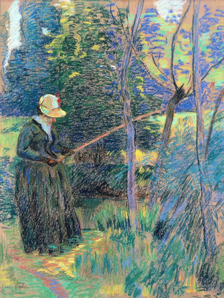 Madame Guillaumin fiskeri, ca. 1894 (pastel) af Jean Baptiste Armand Guillaumin