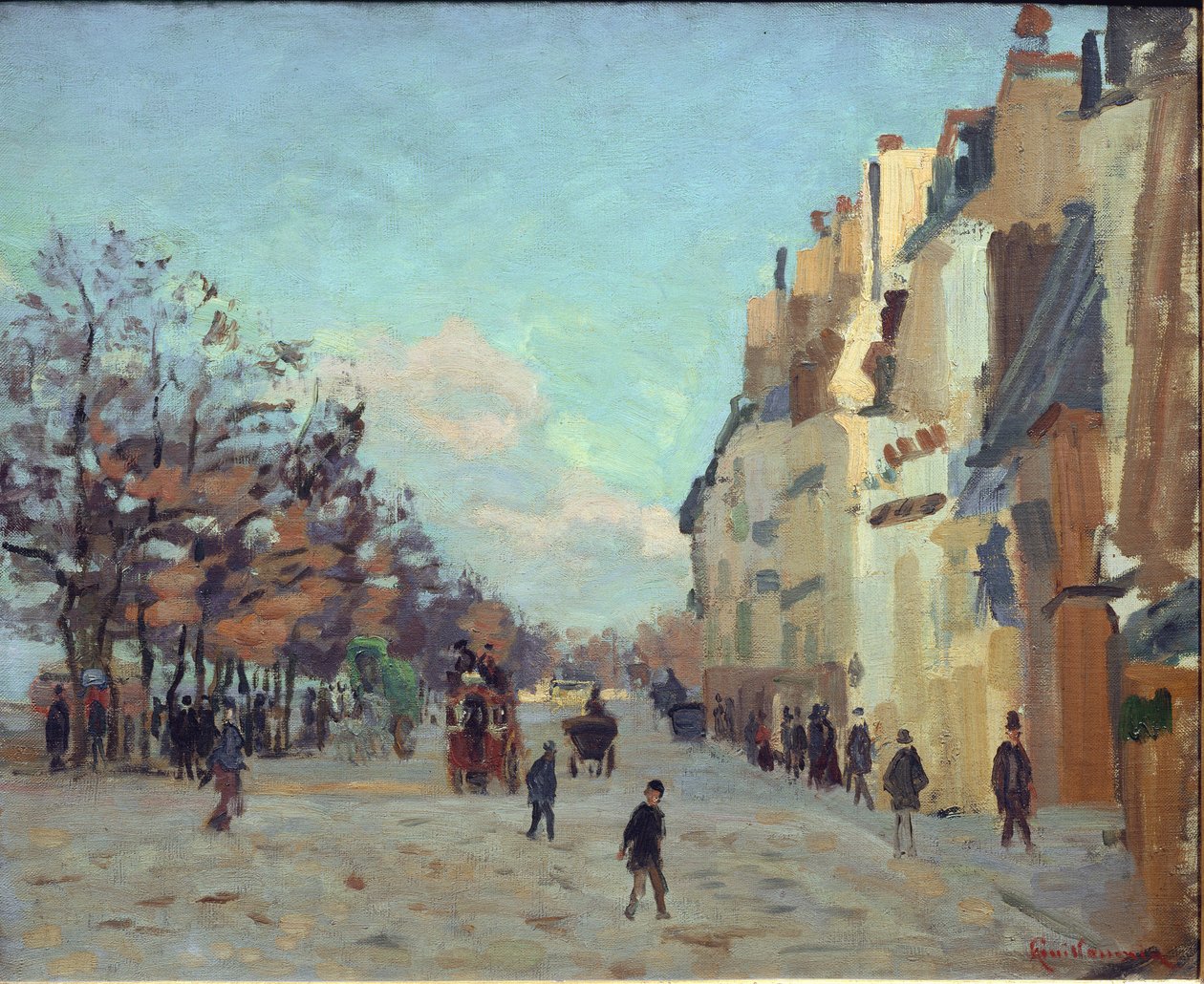 Quai de la gare i Paris, sneeffekt - olie på lærred af Jean Baptiste Armand Guillaumin