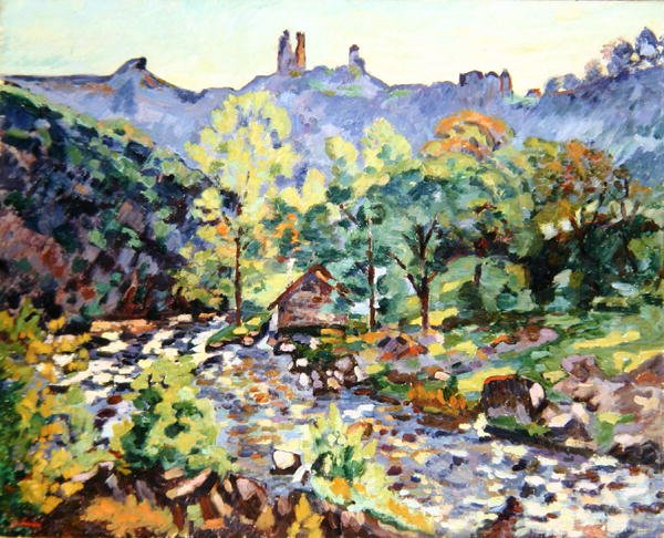 Ruinerne af slottet, Crozant, ca. 1905 (olie på lærred) af Jean Baptiste Armand Guillaumin