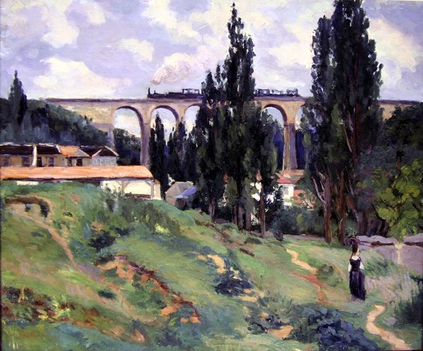 Viadukten ved Val-Fleury, Meudon (Hauts-de-Seine) af Jean Baptiste Armand Guillaumin