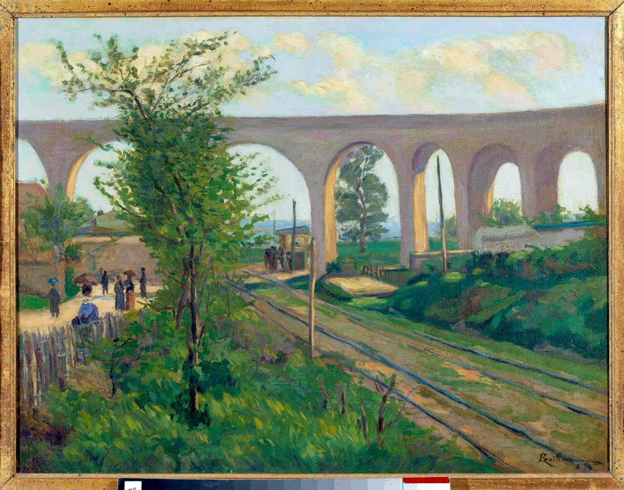 Akvædukten ved Arcueil, jernbanelinjen i Sceaux af Jean Baptiste Armand Guillaumin