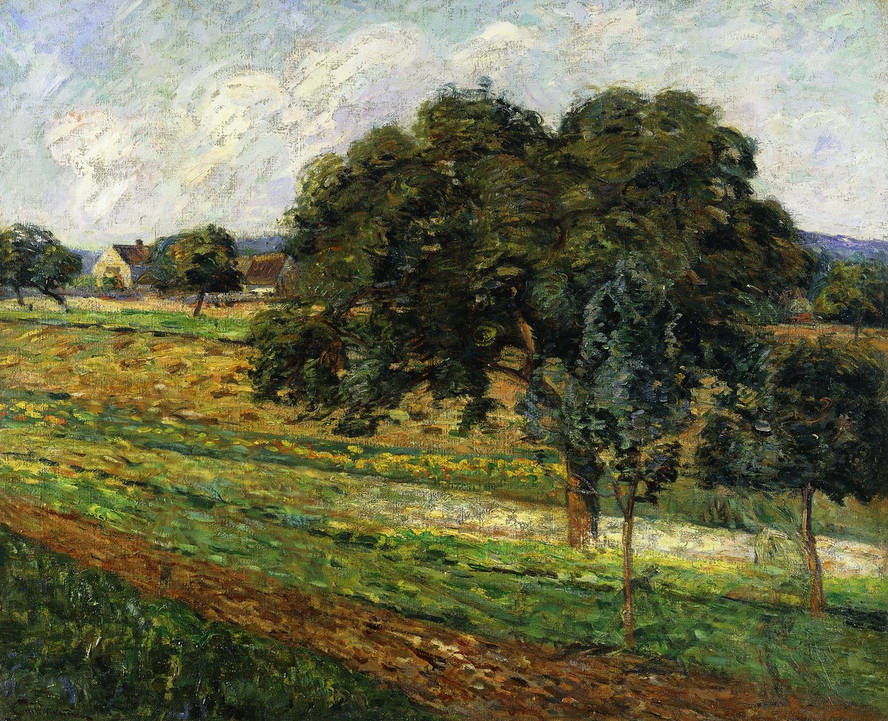 Træer og blomster, Damietta Countryside; Træer og blomster, Landskab ved Damietta, ca. 1885 af Jean Baptiste Armand Guillaumin