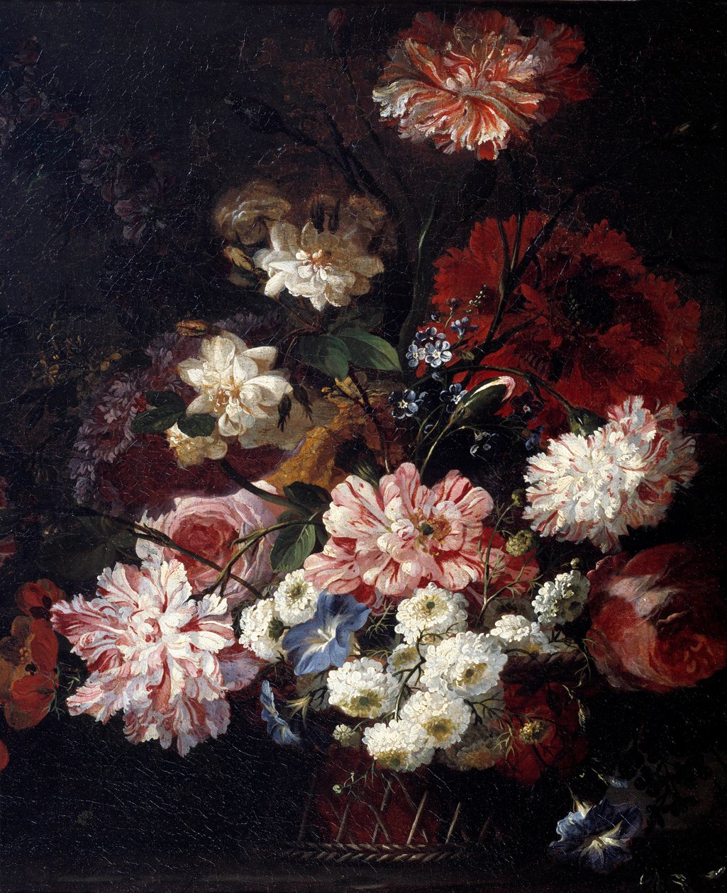 Kurv med blomster på et bord Maleri af Jean Blin (eller Blain eller Belin) af Fontenay (1653-1715) 1600-tallet søn. 0,46x0,55 m af Jean Baptiste Belin de Fontenay