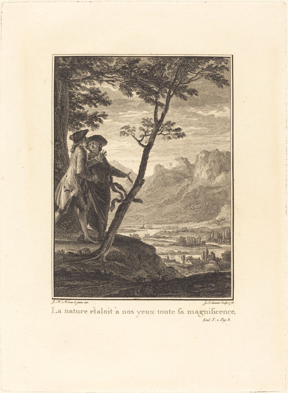 Naturen viste al sin storhed for vores øjne af Jean Baptiste Blaise Simonet after Jean Michel Moreau