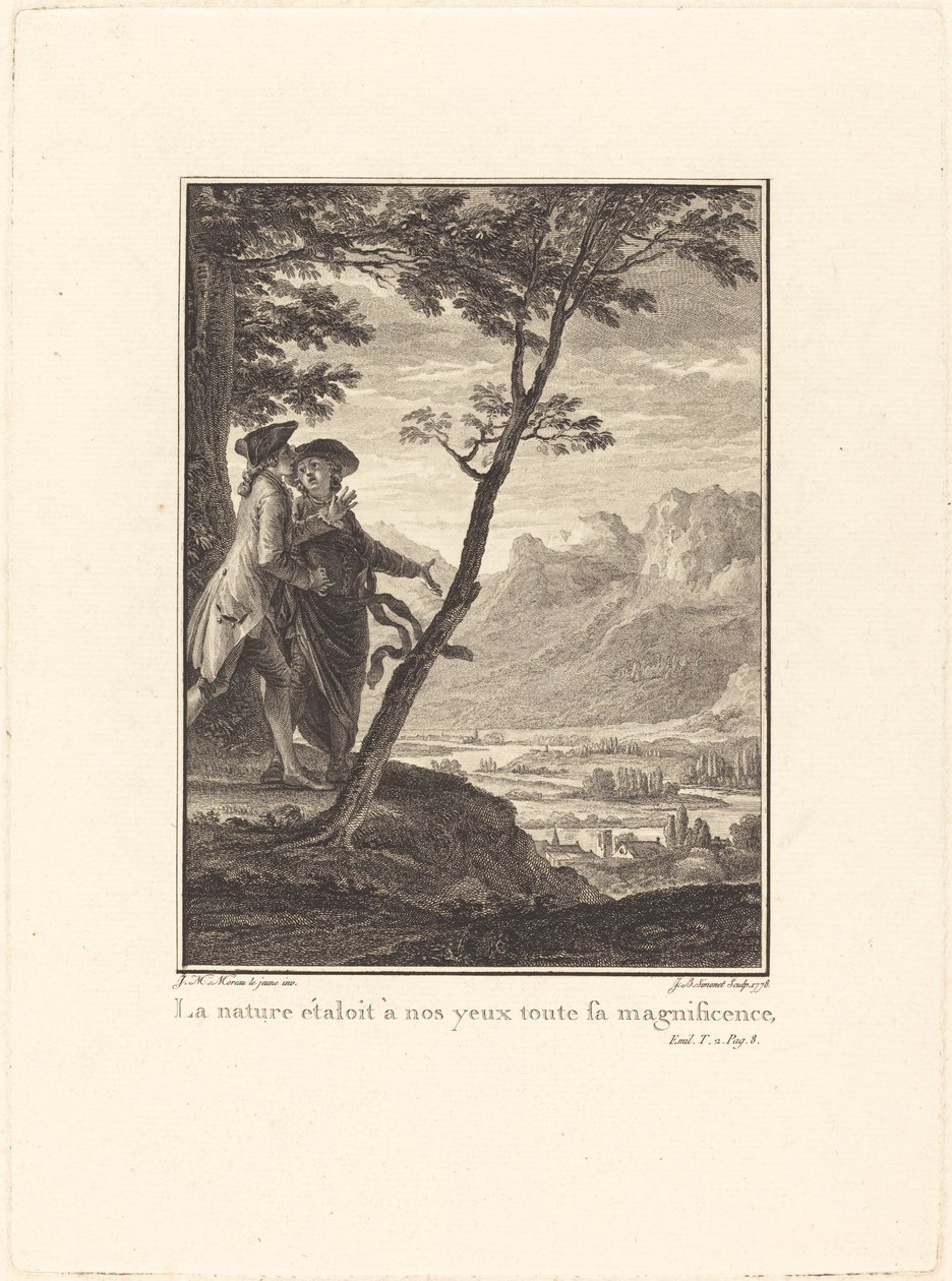 Naturen viste for vores øjne al sin storhed af Jean Baptiste Blaise Simonet after Jean Michel Moreau