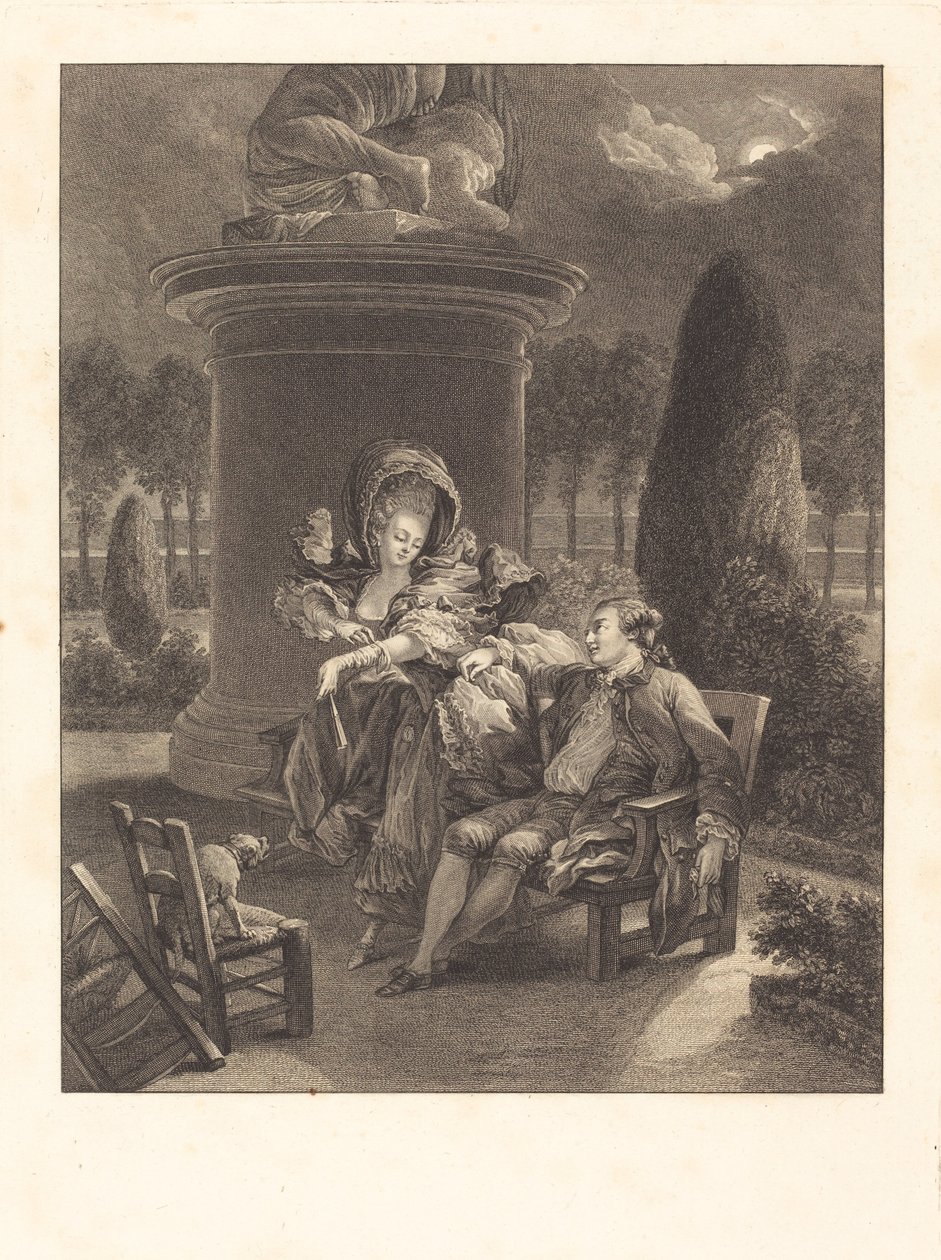 Thuileries aften af Jean Baptiste Blaise Simonet after Pierre Antoine Baudouin