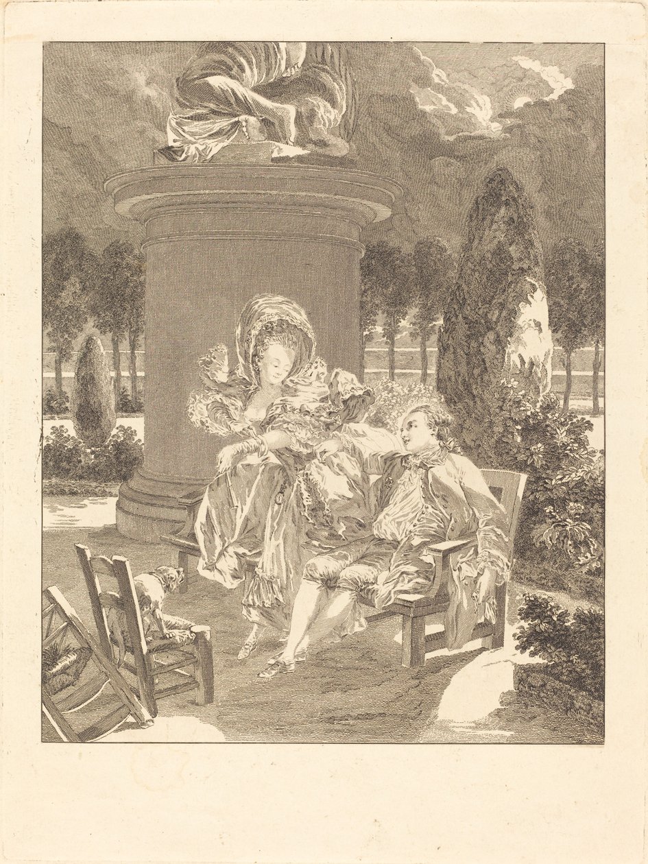 Thuileries aften af Jean Baptiste Blaise Simonet after Pierre Antoine Baudouin