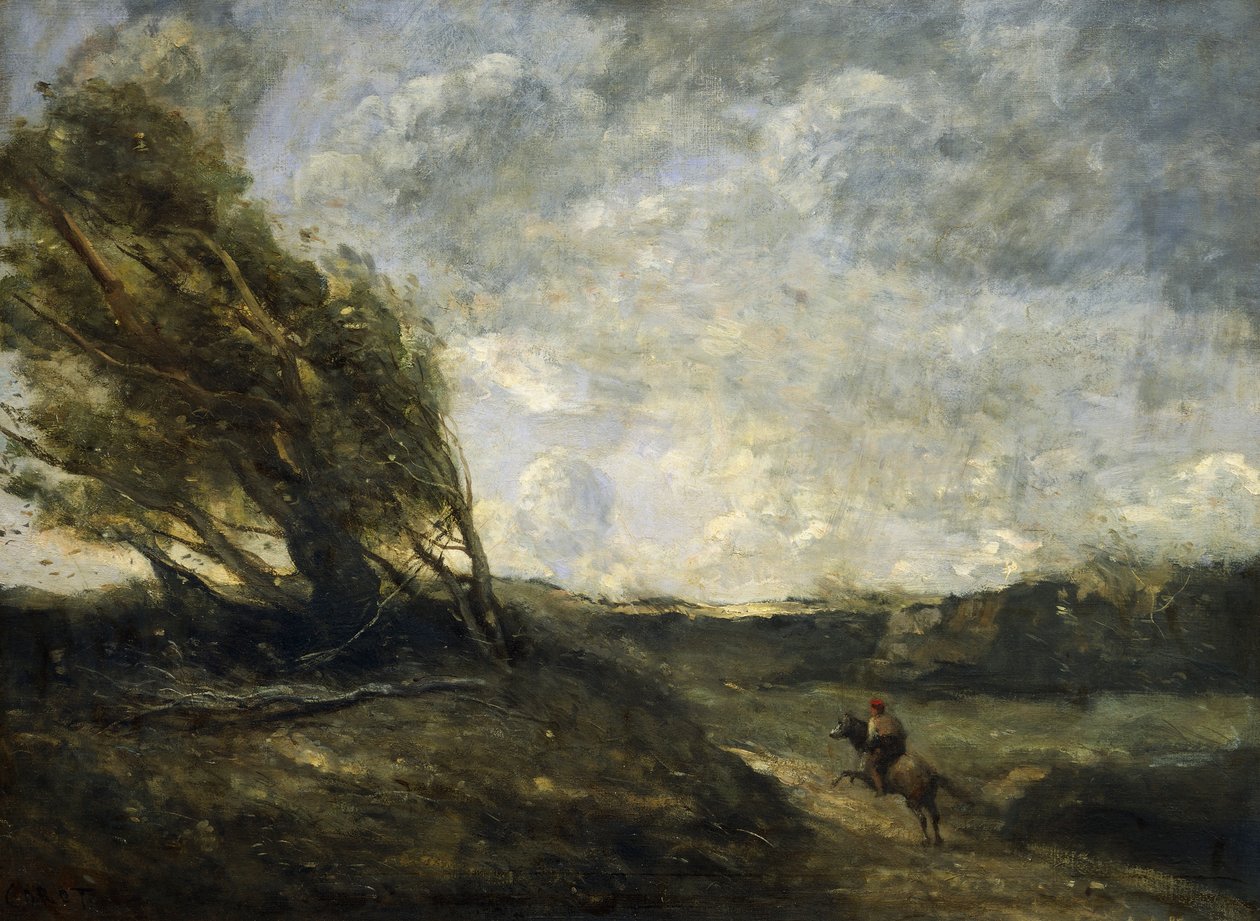 Et vindstød af Jean Baptiste Camille Corot