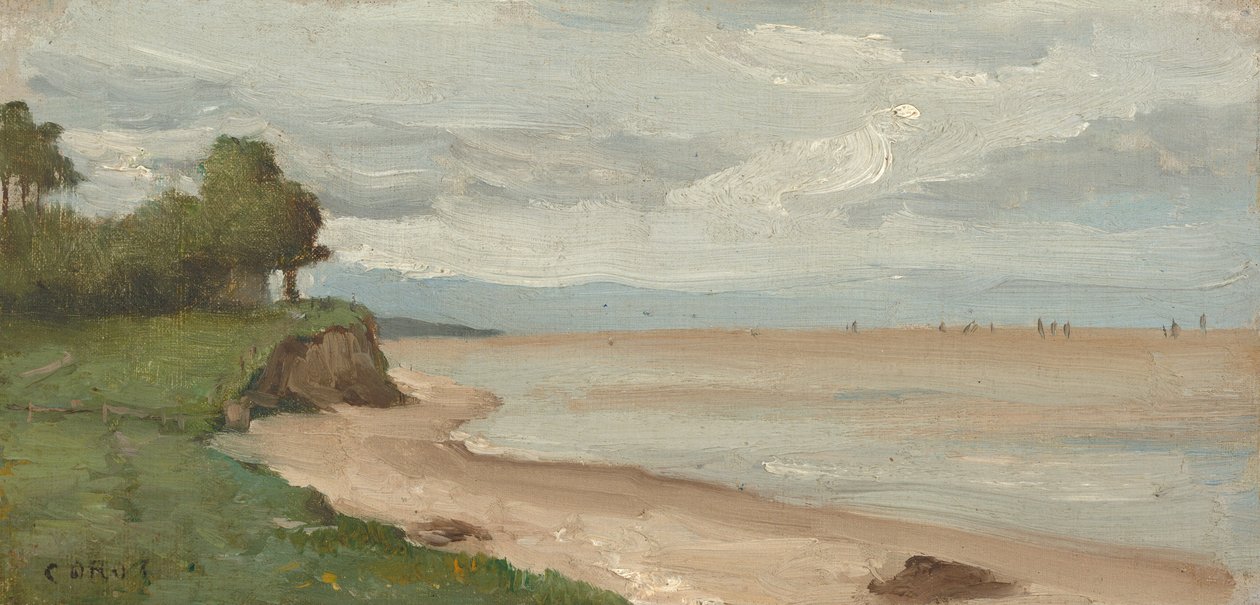 Strand nær Etretat, ca. 1872. af Jean-Baptiste-Camille Corot