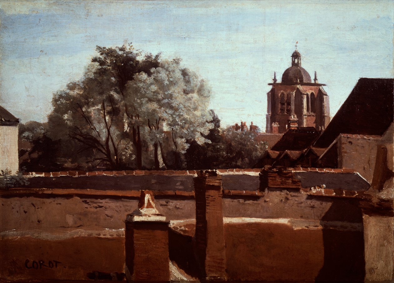 Klokketårnet i Saint Paterne-kirken i Orleans af Jean Baptiste Camille Corot