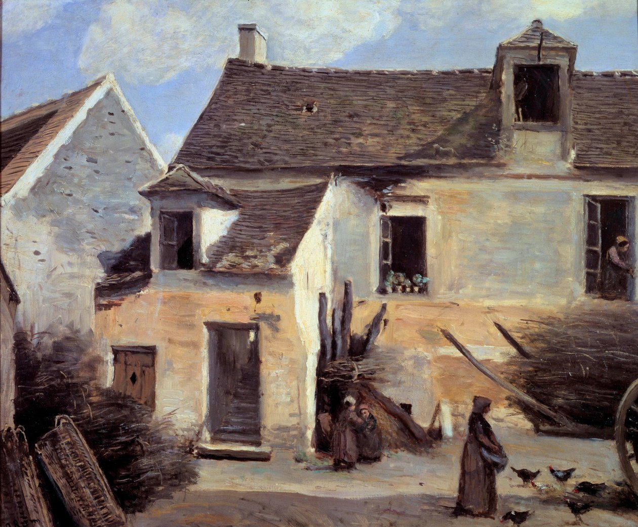 Gården til et bondehus nær Paris Maleri af Camille Corot (1796-1875) 1800-tallet søn. 0,46x0,56 m Paris, Musee d
