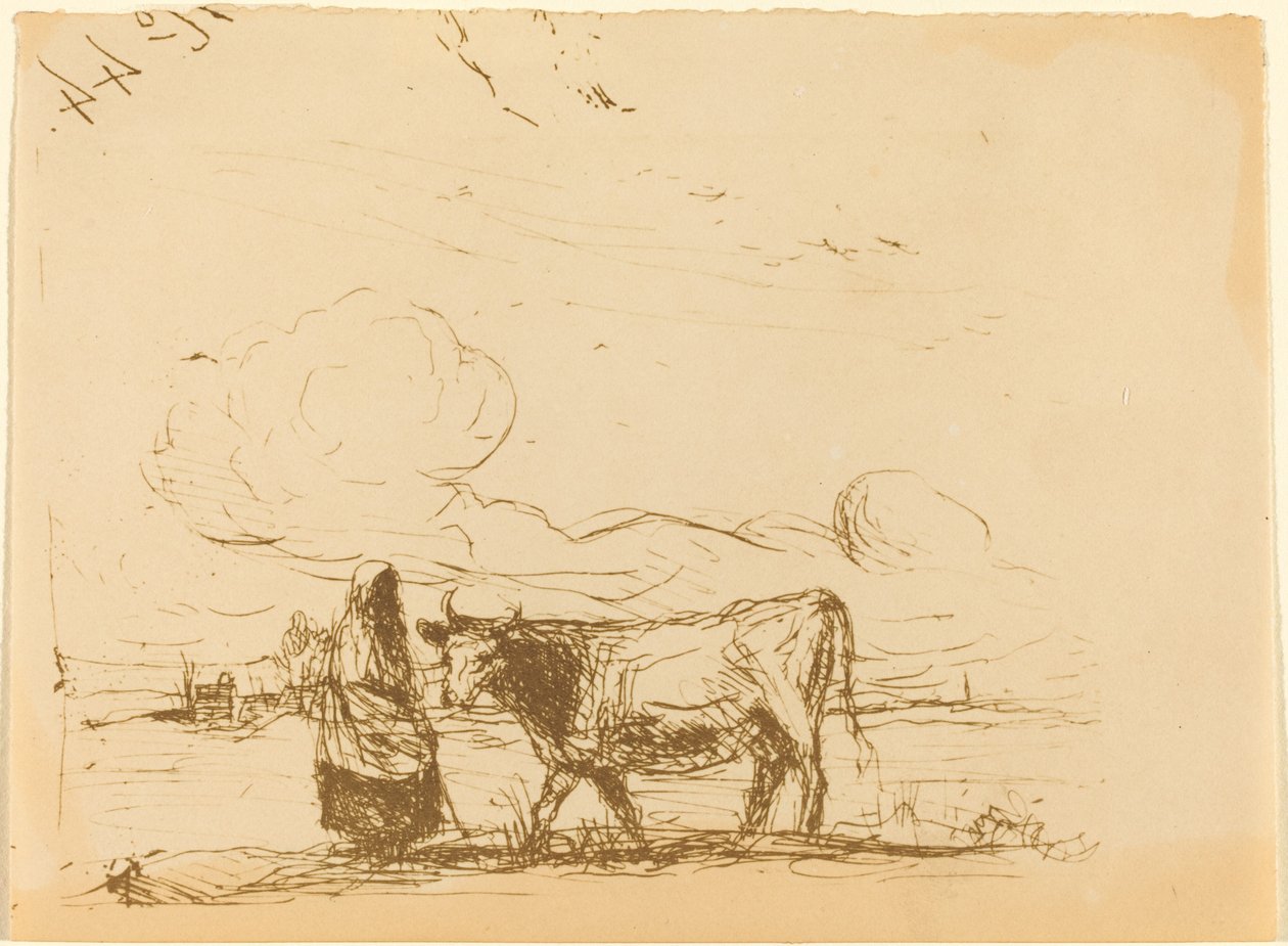 Koen og dens vogter af Jean Baptiste Camille Corot