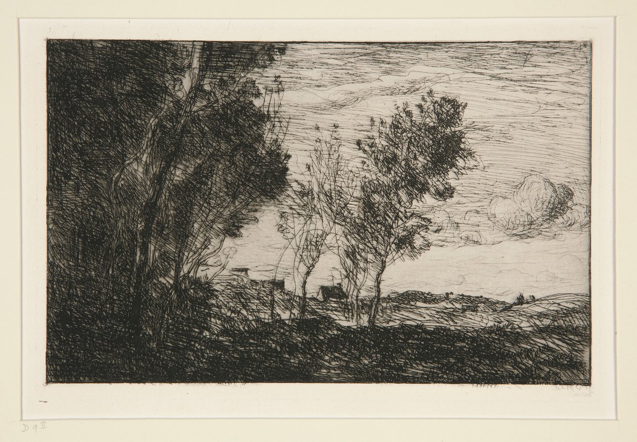 Dans les Dunes: souvenir du bois de la Haye (In The Dunes: Memory of the Woods of the Hague) af Jean Baptiste Camille Corot