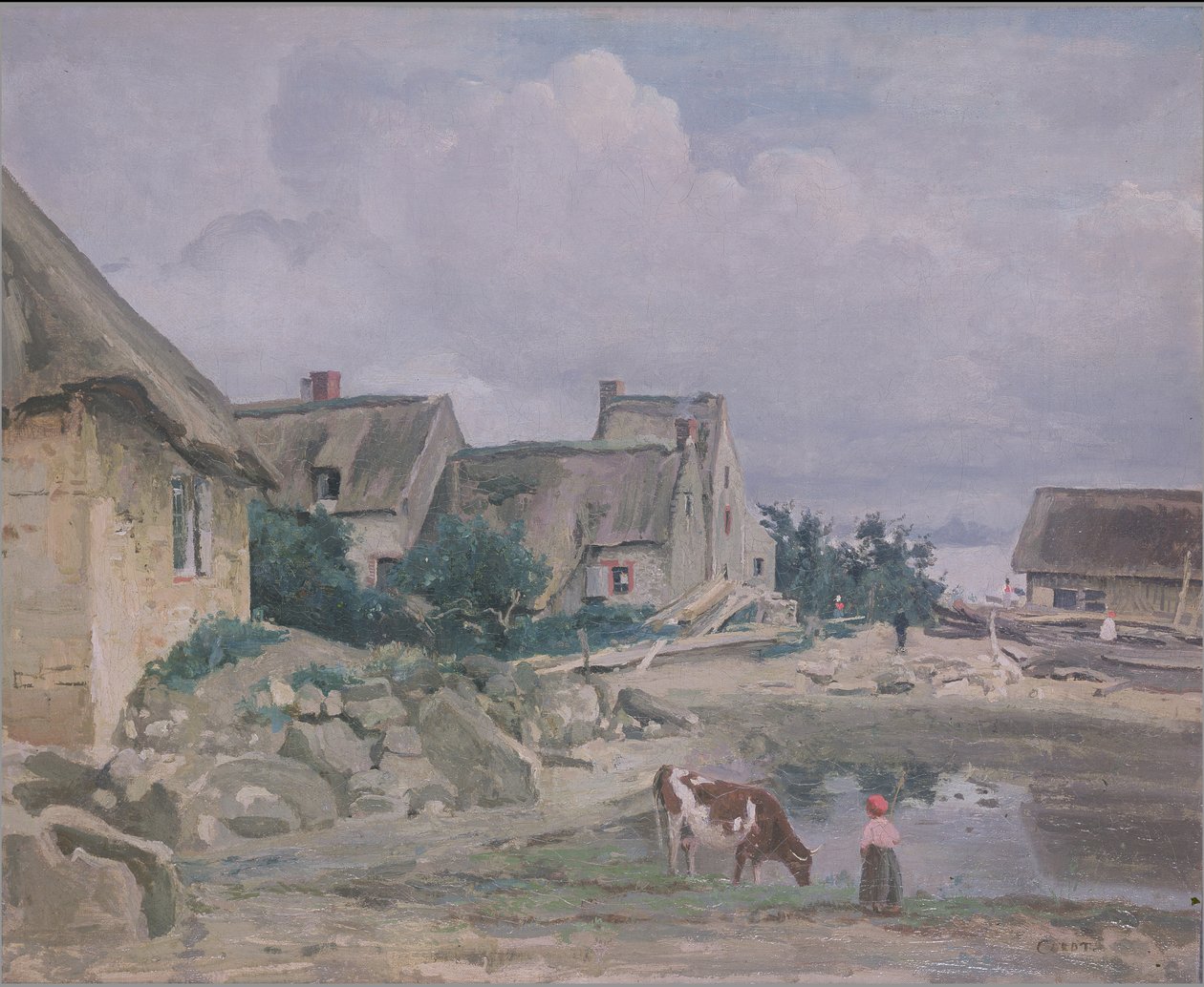 Omgivelserne i Fontainebleau af Jean Baptiste Camille Corot