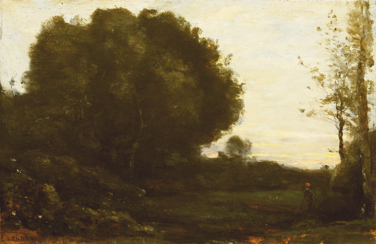 Aften i dalen af Jean Baptiste Camille Corot