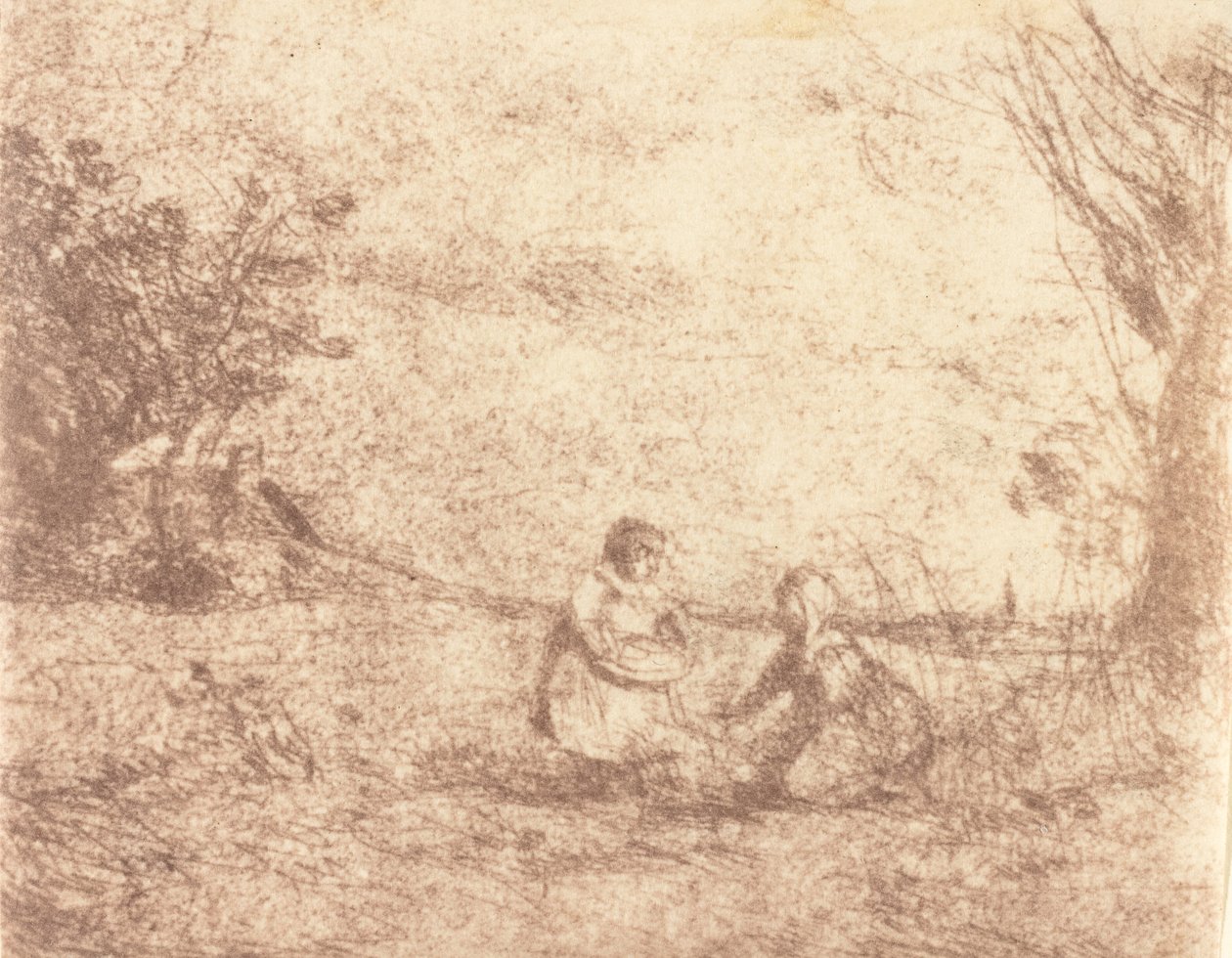 Gårdbørn Gårdbørn, 1853. af Jean Baptiste Camille Corot