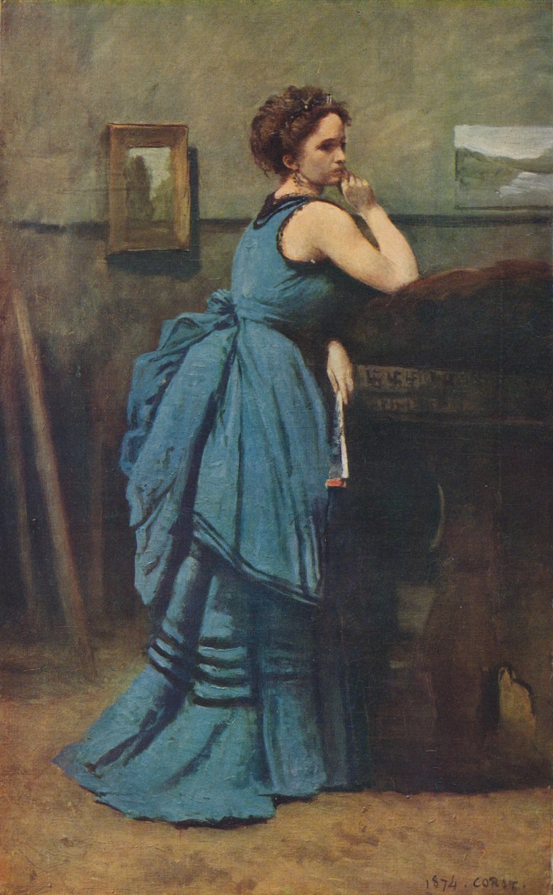 Kvinde i blåt, 1874, 1939 af Jean Baptiste Camille Corot