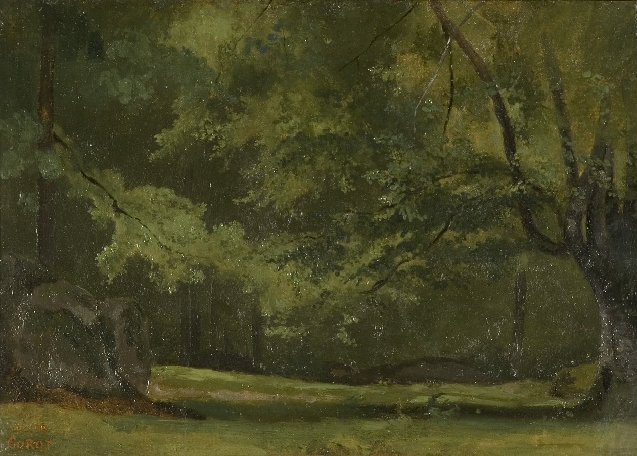 Fontainebleau - i skoven, ca. 1823-24 af Jean Baptiste Camille Corot