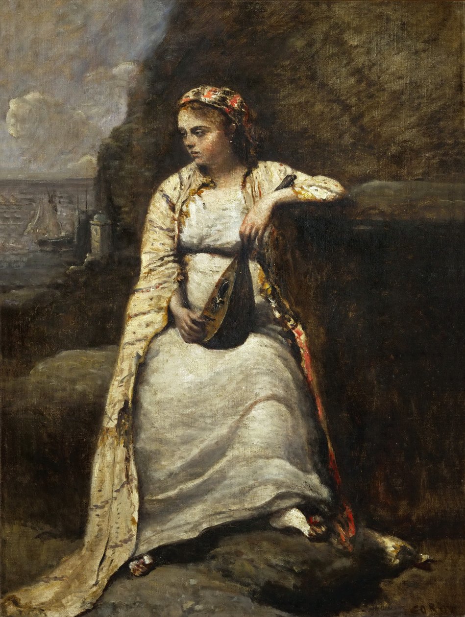 Haydee af Jean Baptiste Camille Corot