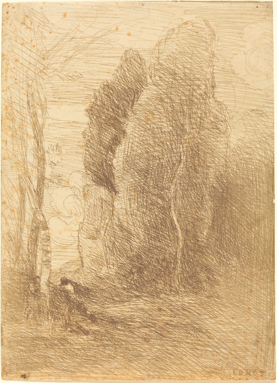 Hide-and-Seek (cache-cache) af Jean Baptiste Camille Corot