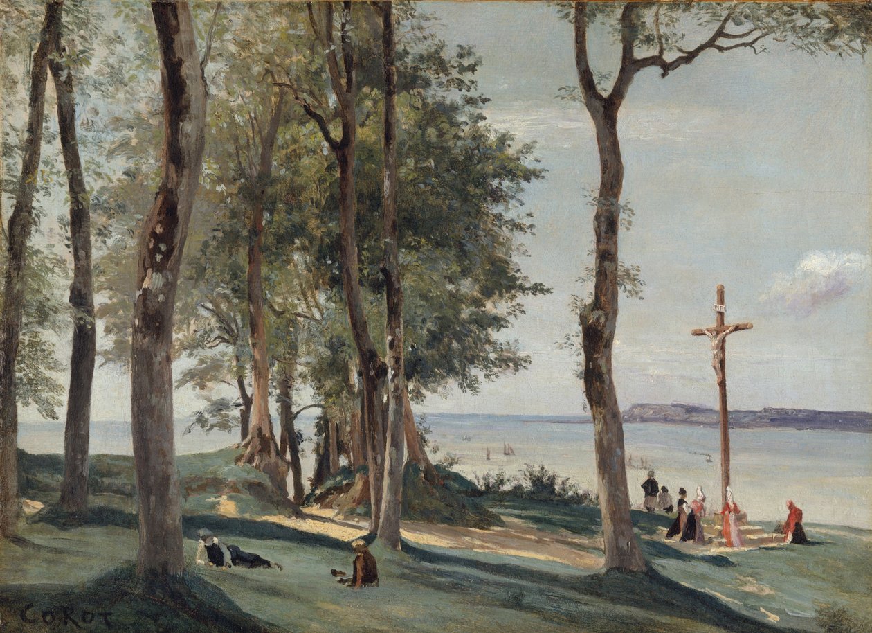 Honfleur: Golgata, ca. 1830 af Jean Baptiste Camille Corot