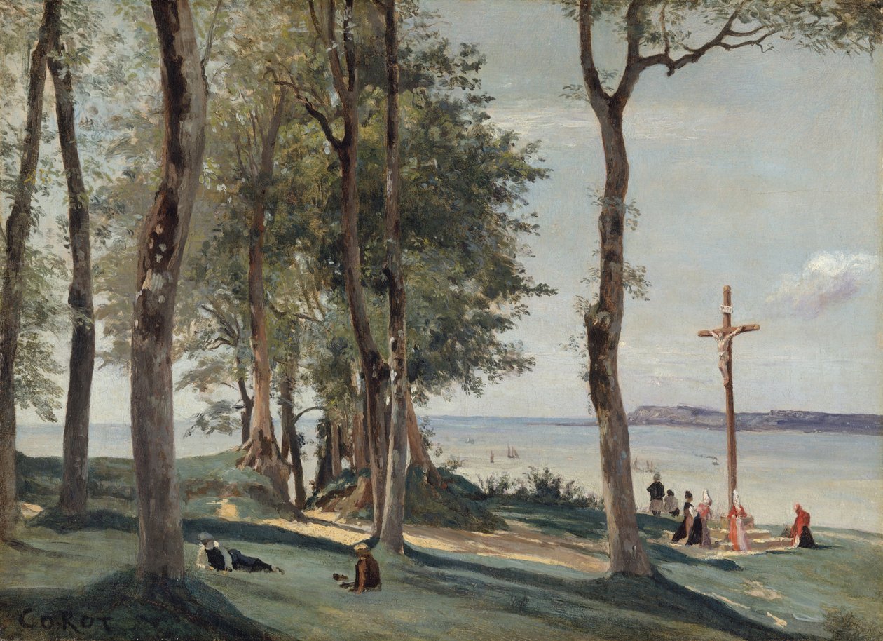 Honfleur: Golgata, ca. 1830. af Jean Baptiste Camille Corot