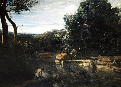 Indtryk af Italien eller Italiensk Landskab af Jean Baptiste Camille Corot