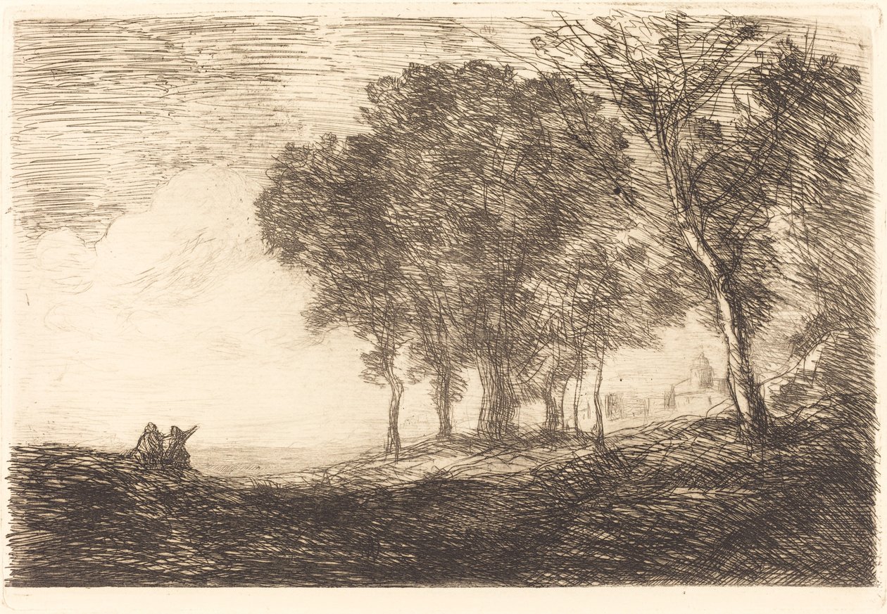 Italiensk Landskab af Jean Baptiste Camille Corot
