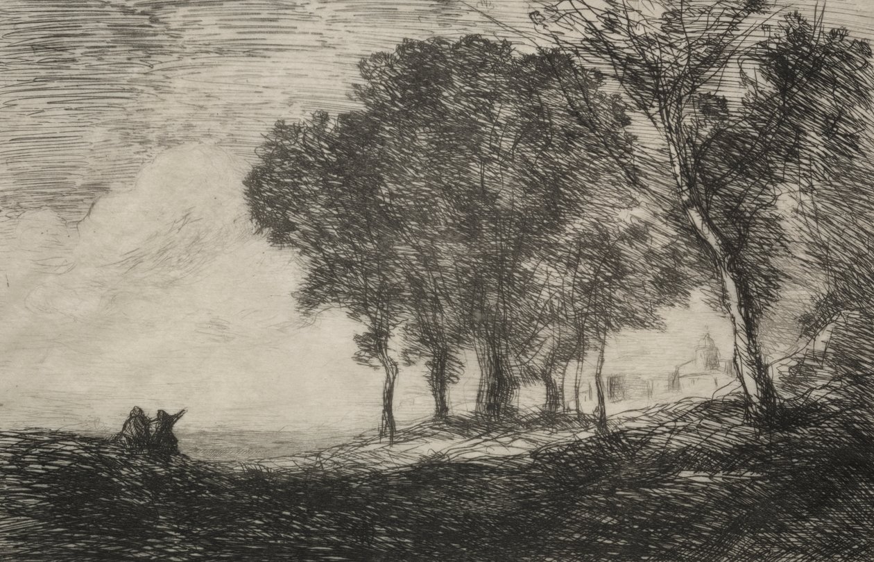 Italiensk Landskab af Jean Baptiste Camille Corot