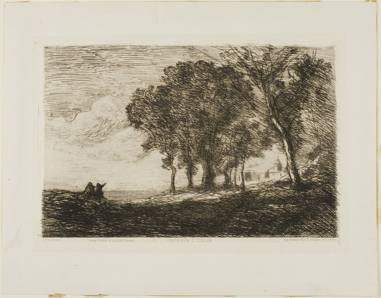 Italiensk Landskab af Jean Baptiste Camille Corot
