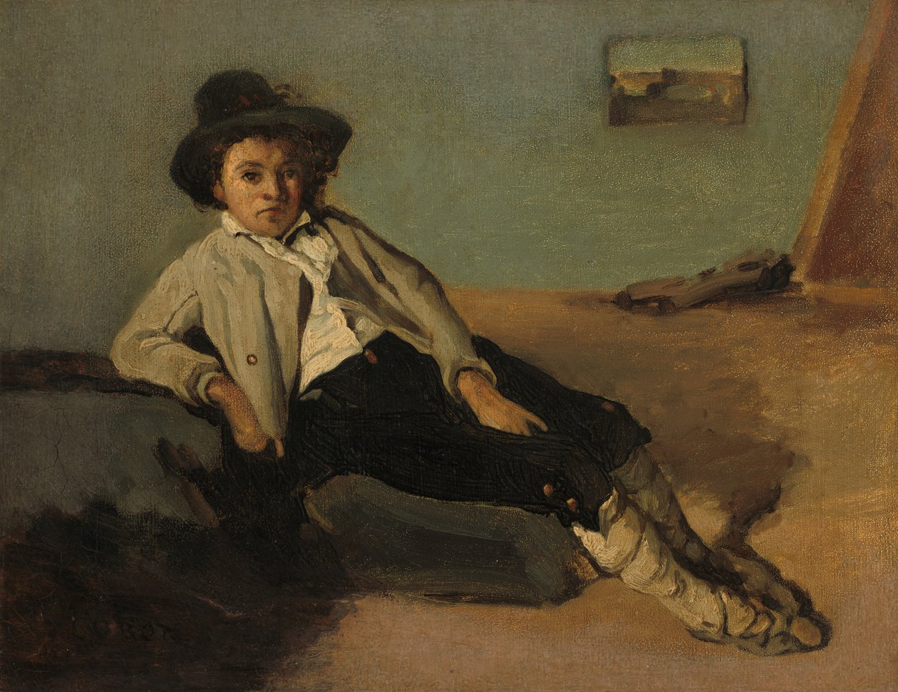 Italiensk bondedreng, 18251827. af Jean Baptiste Camille Corot