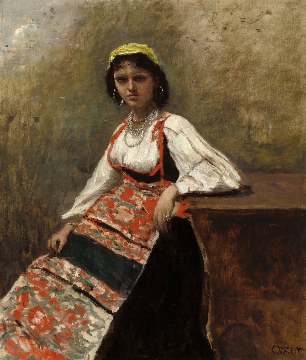 Italiensk kvinde (La Morieri) af Jean Baptiste Camille Corot