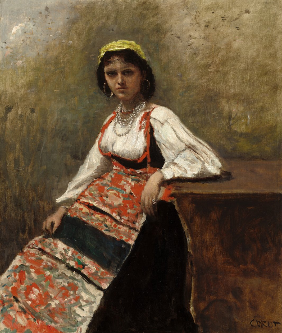 Italiensk kvinde La Morieri, ca. 1872 af Jean Baptiste Camille Corot