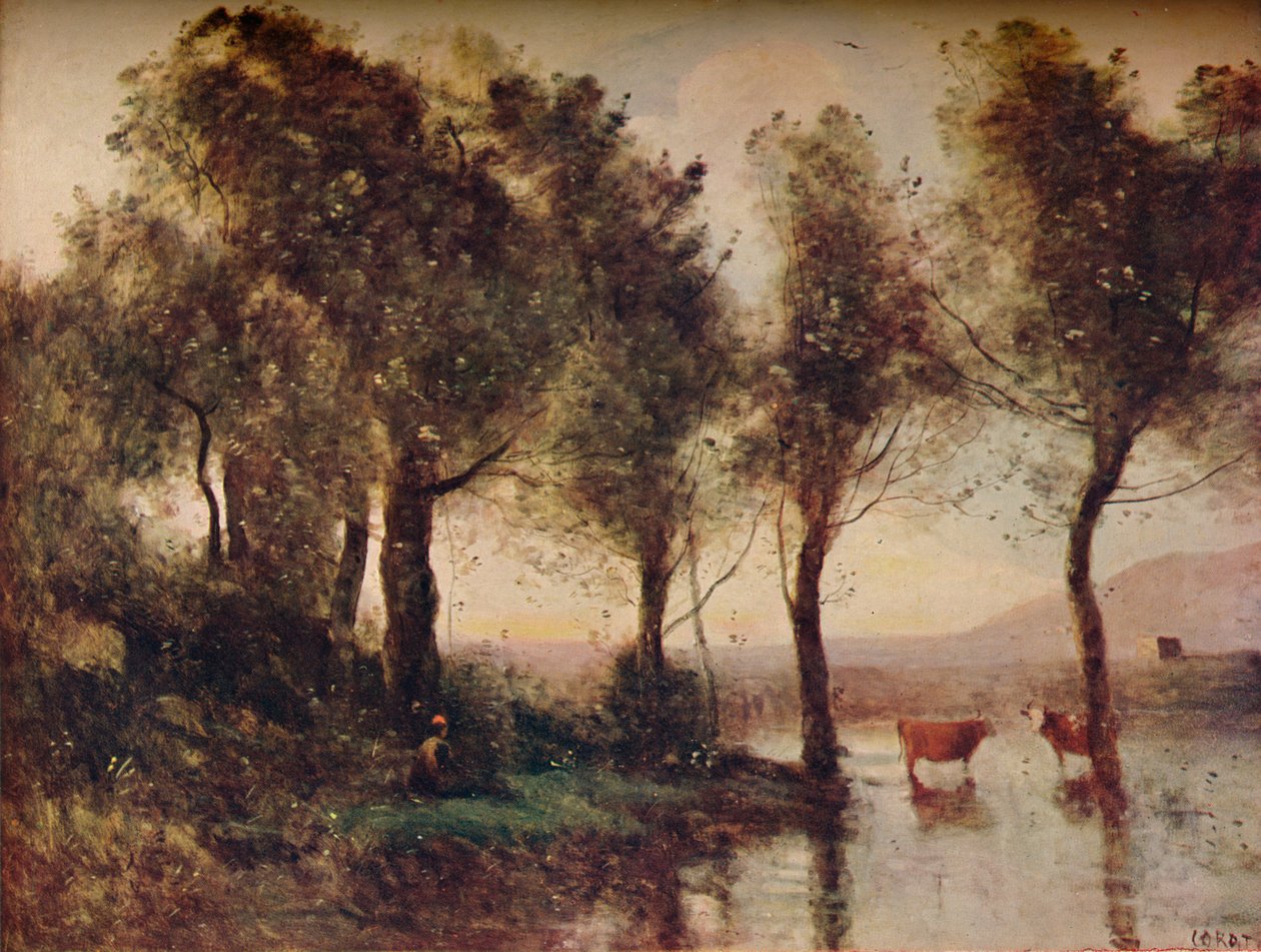 LEtang, Dammene, 1800-tallet, 1910 af Jean Baptiste Camille Corot