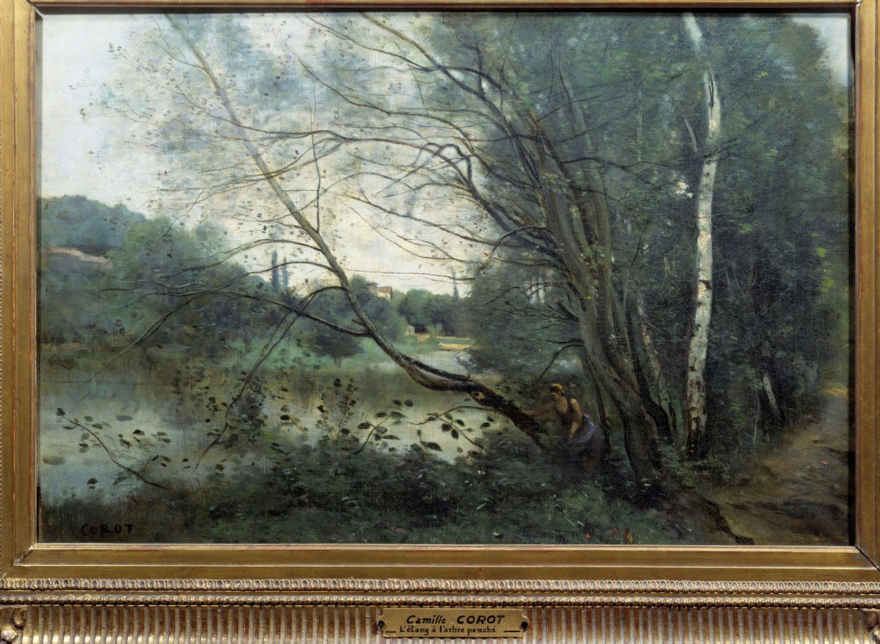 Dammen med et slikket træ Maleri af Camille Corot (1796-1875) Reims fra 1800-tallet, Musee des Beaux Arts af Jean Baptiste Camille Corot