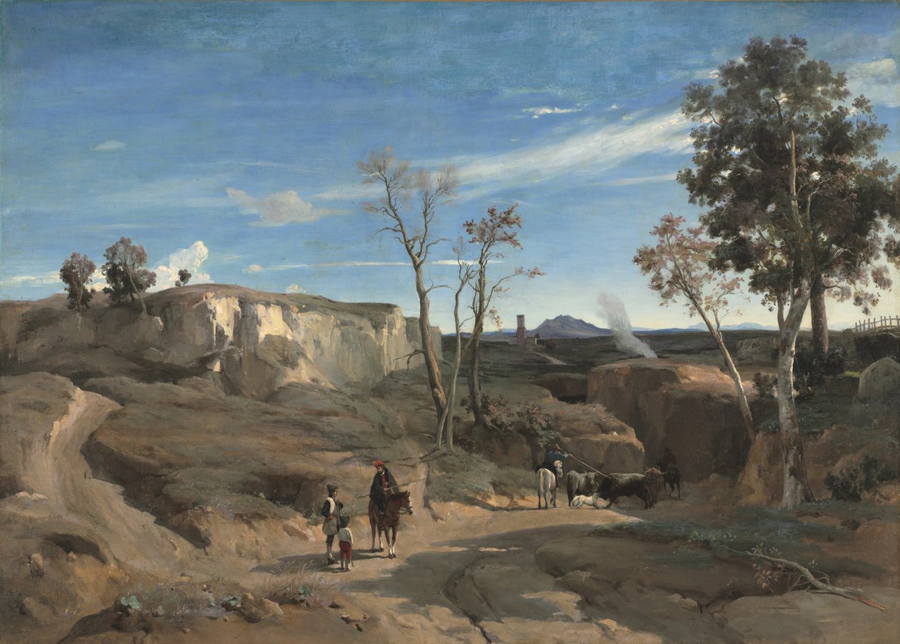 La Cervara, den romerske Campagna, ca. 1830-1831 af Jean Baptiste Camille Corot