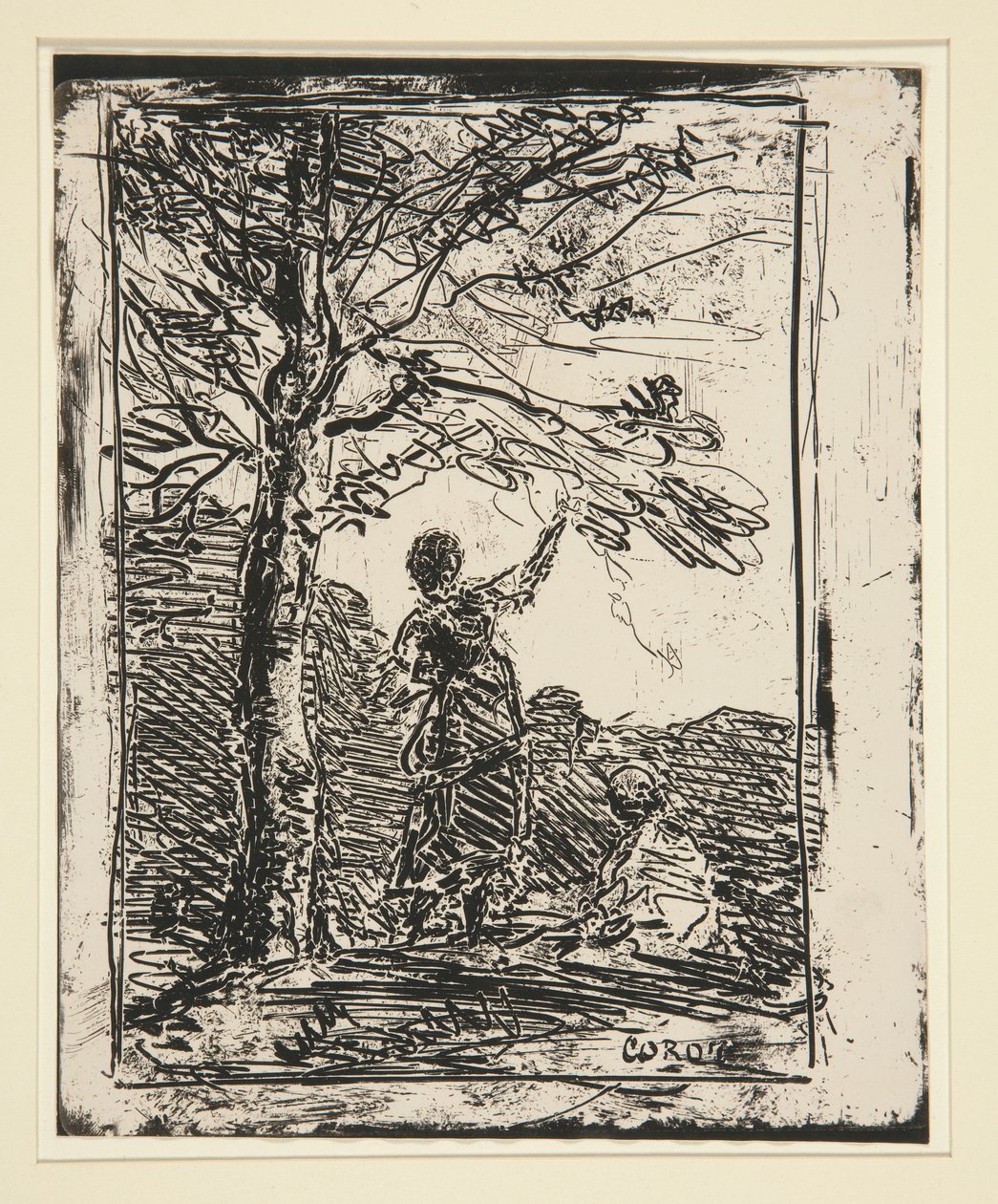 Den unge pige og døden (Den unge pige og døden) af Jean Baptiste Camille Corot