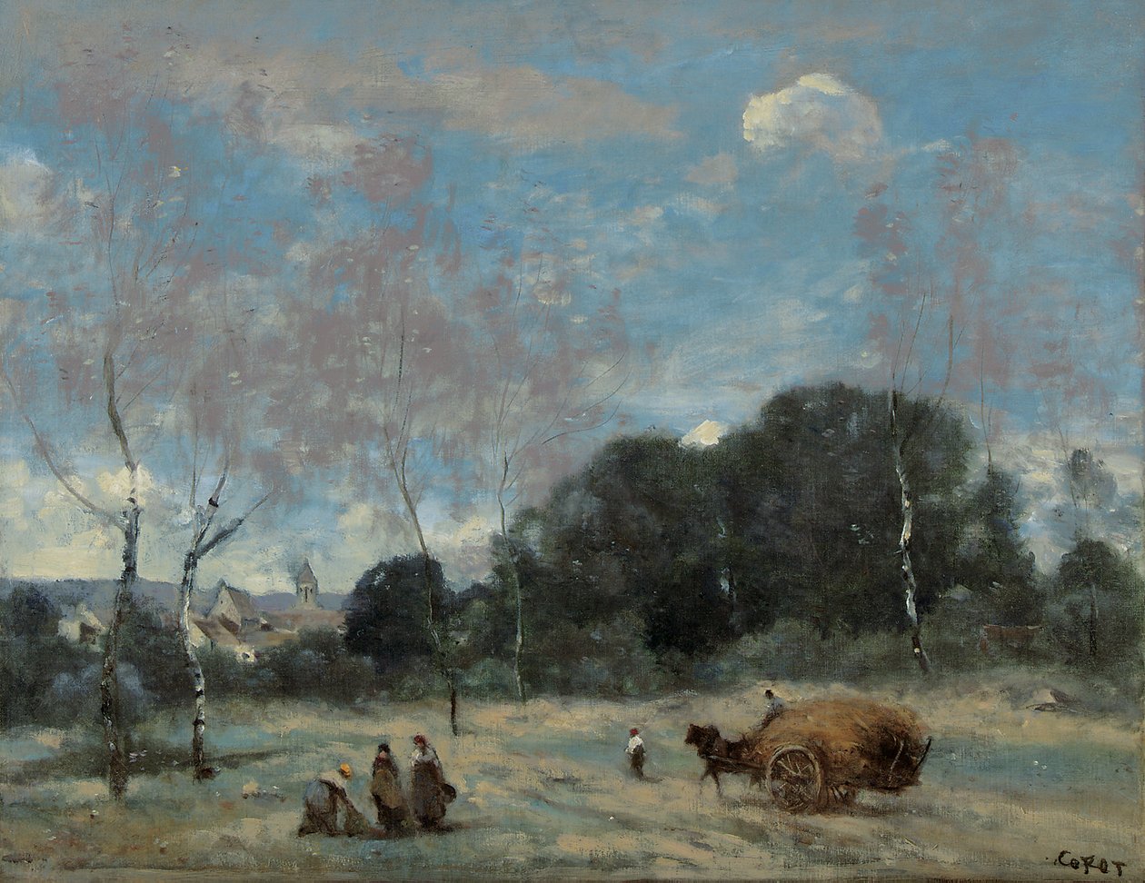 Høets tilbagevenden til Marcoussis, 1870-74 af Jean Baptiste Camille Corot