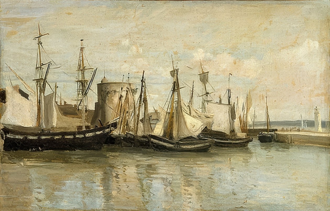 La Rochelle. Hafeneinfahrt. 1851 af Jean Baptiste Camille Corot