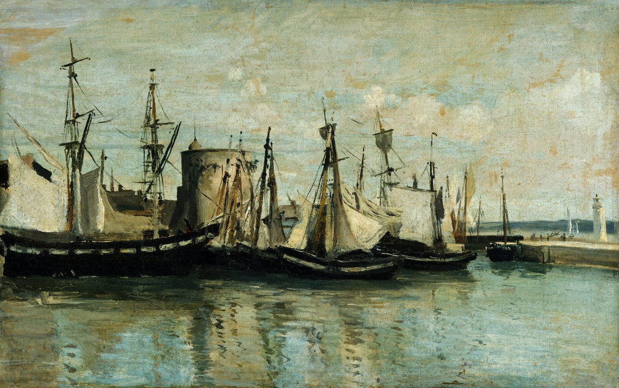 La Rochelle, indgang til tørdok af Jean Baptiste Camille Corot