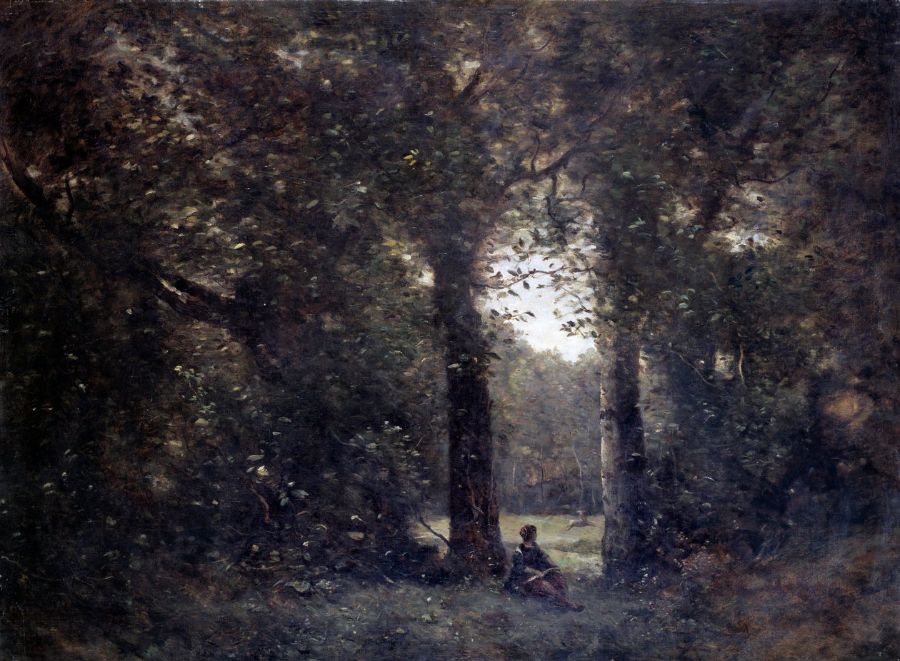 La cleriere, souvenir fra byen Avray Maleri af Camille Corot (1796-1875) 1800-tallet søn. 1x1,34 m . af Jean Baptiste Camille Corot