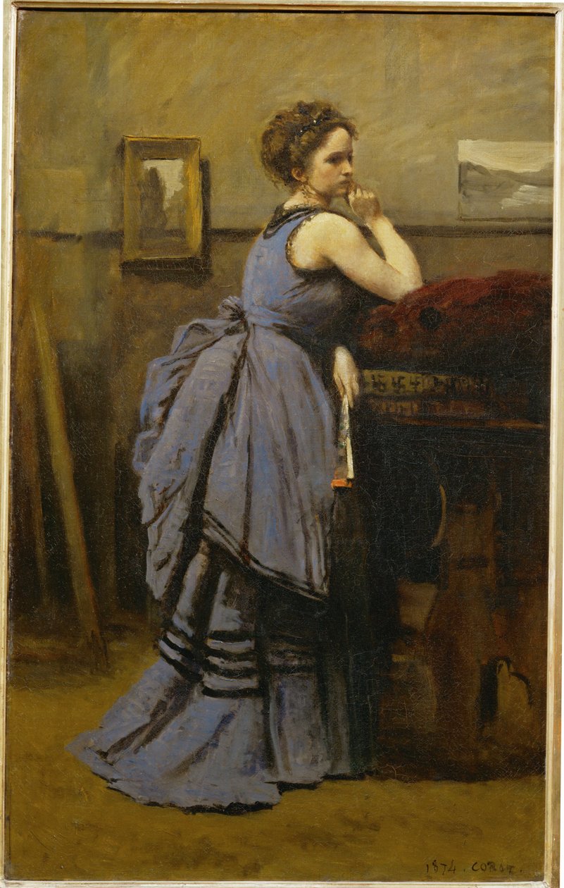 La dame en bleu - Damen i blåt ... af Jean Baptiste Camille Corot
