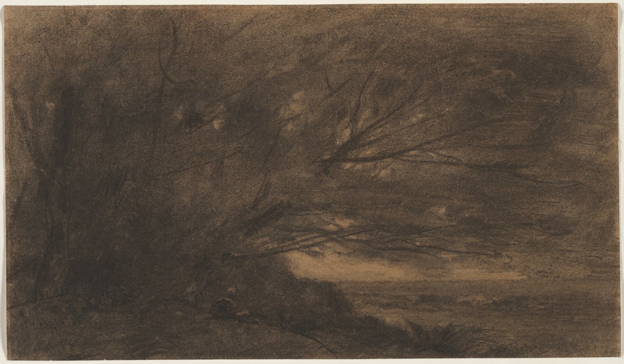 Landskab (Det store træ) af Jean Baptiste Camille Corot