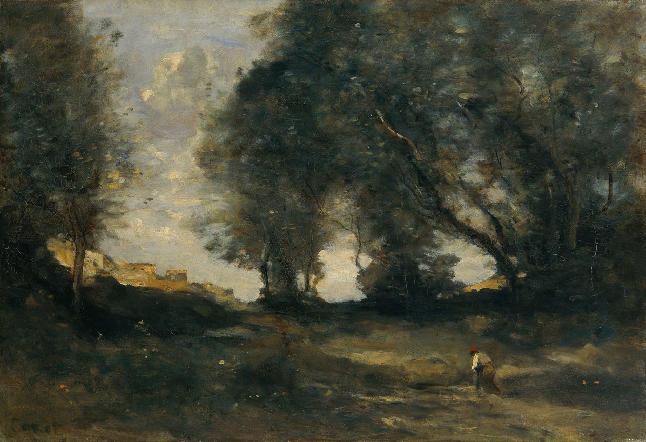 Landskab, ca. 1860 (olie på lærred) af Jean Baptiste Camille Corot