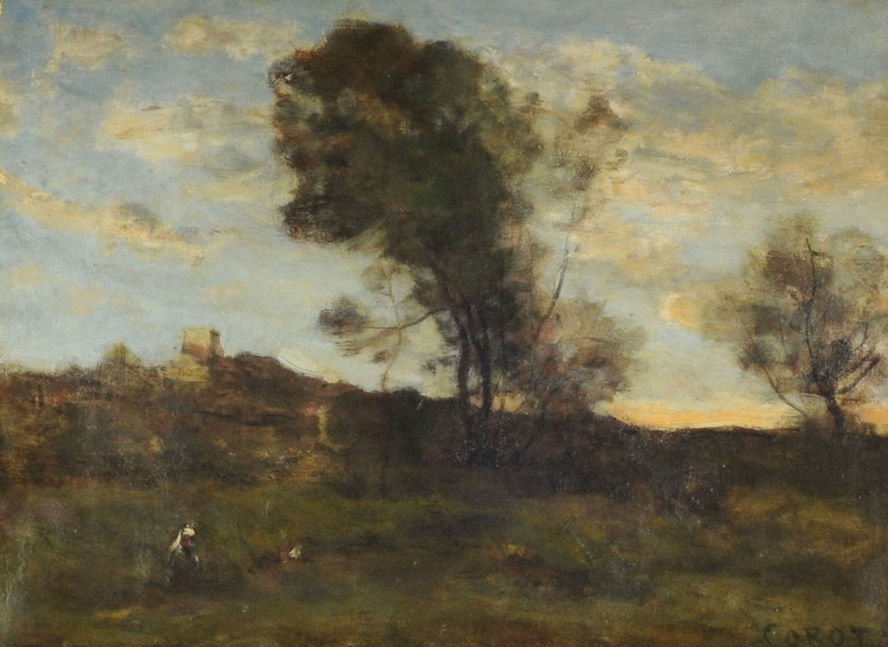 Last Sun Rays, ca. 1870 (olie på lærred) af Jean Baptiste Camille Corot