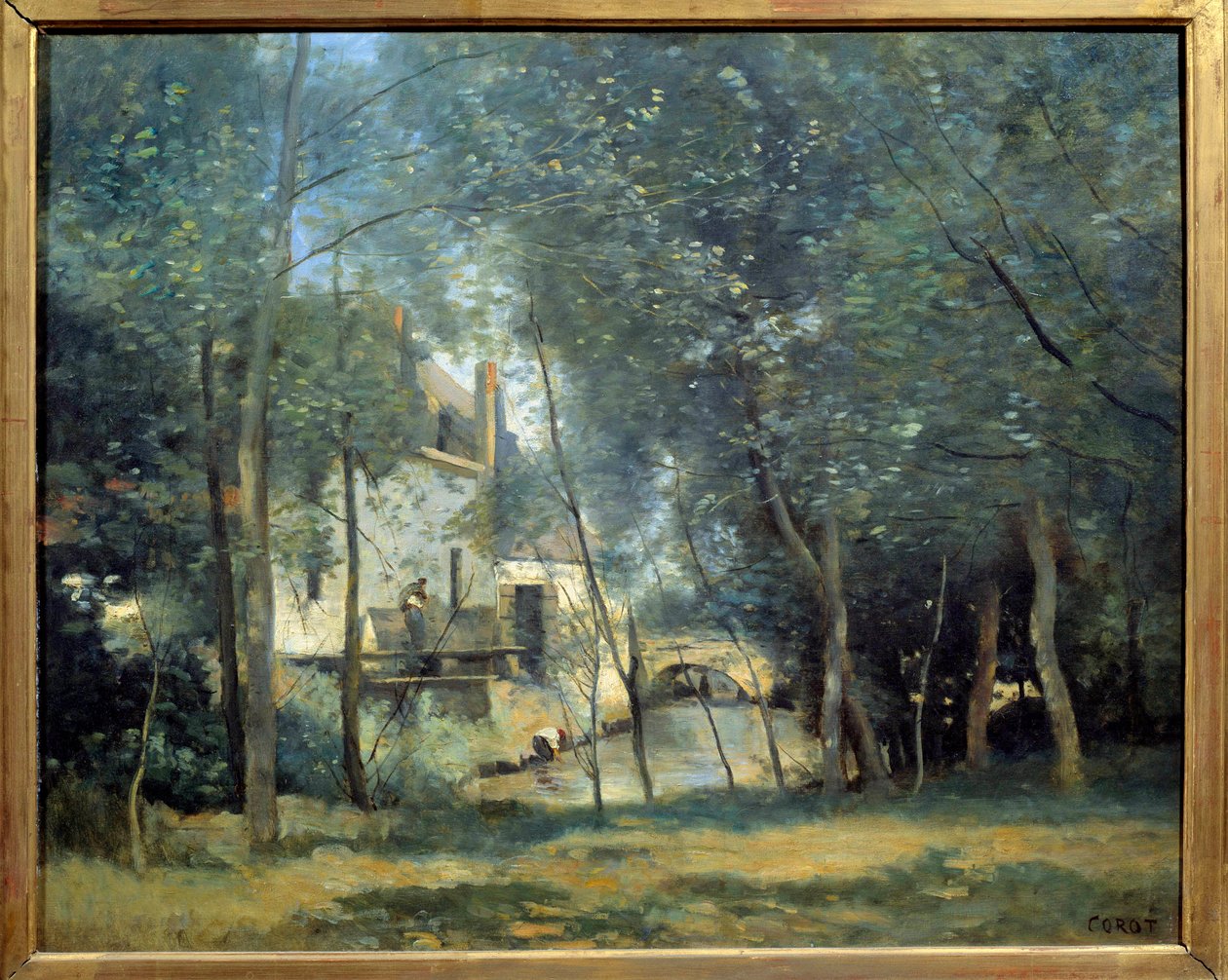 Le Moulin de Saint-Nicolas-Lez-Arras Maleri af Camille Corot (1796-1875) 1874 Søn. 0,65x0,81 m Paris, Orsay Museum af Jean Baptiste Camille Corot